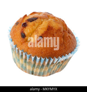 One blueberry muffin isolated on white background. Stock Photo