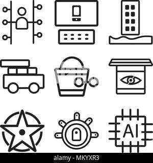 Set Of 9 simple editable icons such as Cpu, Teleportation, Compass, Science fiction, Steampunk, Data, Flood, Responsive, Users, can be used for mobile Stock Vector
