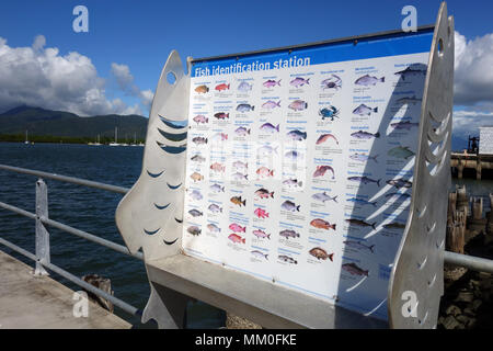 Fish species identification information sign, Atlantic Islands Galicia ...
