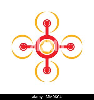 Aero Flying Drone Photography Vector Symbol Graphic Logo Design Stock Vector