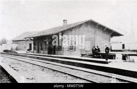 Broad Street Railroad Station. Pawtucket. 1872 Stock Photo