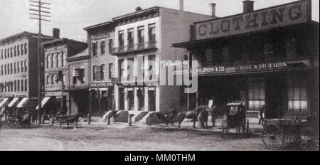 West side of Main Street. Keene. 1880 Stock Photo