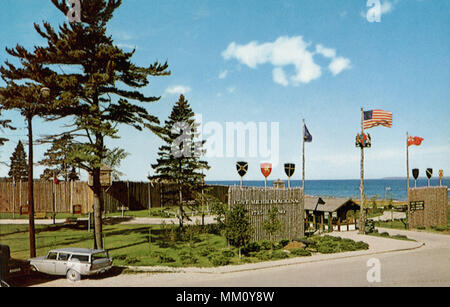 Fort Michilimackinac in the Park. Mackinaw City.1964 Stock Photo