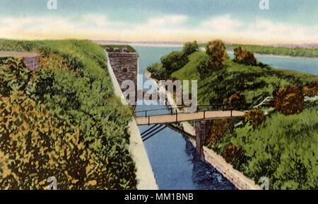 Moat at Fort Montgomery. Rouses Point. 1952 Stock Photo