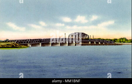 Bridge across Lake Champlain. Rouses Point. 1952 Stock Photo