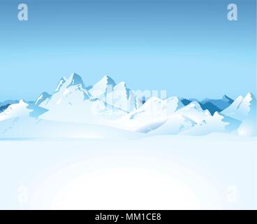 Winter landscape in the mountains Stock Vector