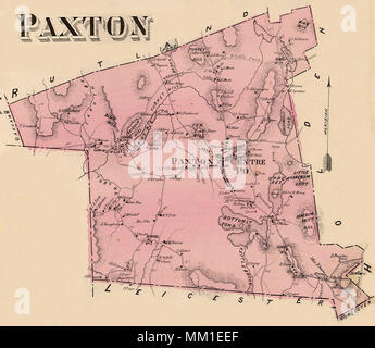 Map of Greater Paxton. 1870 Stock Photo