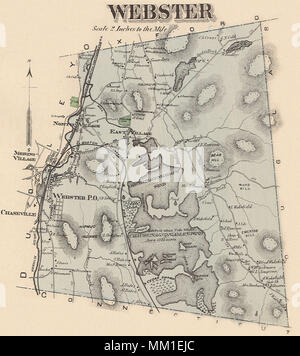 Map of Greater Webster. 1870 Stock Photo