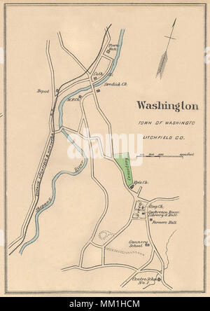 Map of Washington. Washington. 1893 Stock Photo