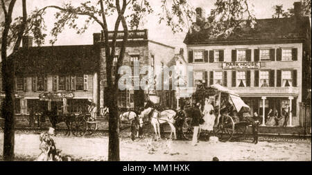 Chapel Street. New Haven. 1850 Stock Photo