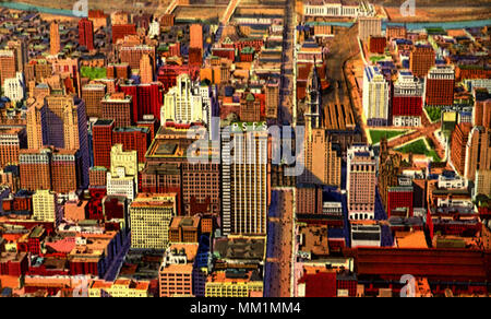 Aerial View of West Market Street. Philadelphia. 1945 Stock Photo