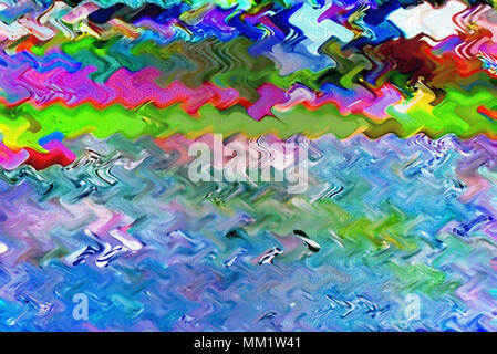 Digital TV glitch on television screen with misplaced squares, static effects and freezing problems during broadcast failure Stock Photo