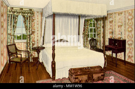 Washingtons Bedroom. Mount Vernon. 1940 Stock Photo