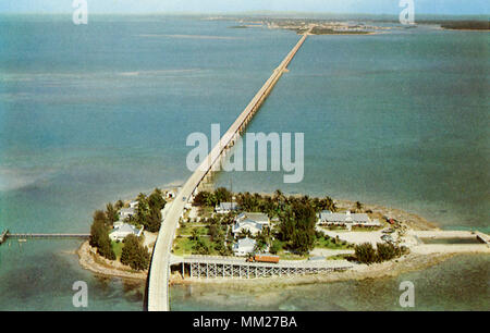 Pigeon Key and Seven Mile Bridge. Key West. 1957 Stock Photo