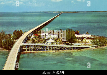 Seven Mile Bridge over Pigeon Key. Key West. 1960 Stock Photo