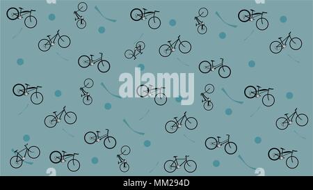 Bicycle Silhouette Pattern Background. Vector Illustrator. EPS10. Stock Vector