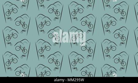 Bicycle Silhouette Pattern Background. Vector Illustrator. EPS10. Stock Vector