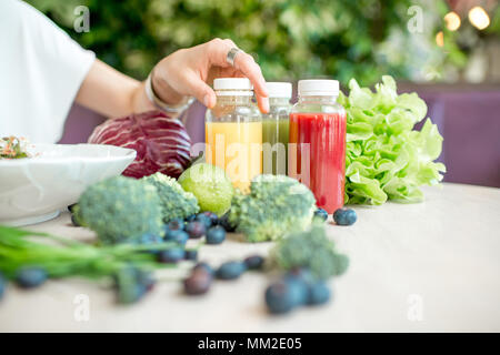 Smoothie drinks with healthy food ingredients Stock Photo