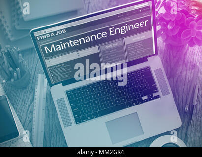 We are Hiring Maintenance Engineer. 3D. Stock Photo
