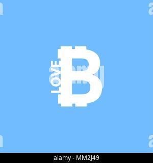 I love bitcoin vector icon Stock Vector
