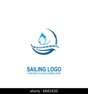 Sailing logo design, s initial, vector icons. Stock Vector