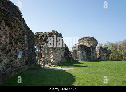 Ruins of Flint Castle beside the river Dee in Flintshire, North Wales. Stock Photo