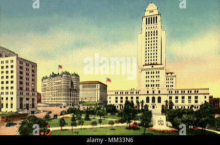 Civic Center. Los Angeles. 1949 Stock Photo