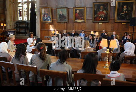 UK - America's First Lady Michelle Obama visits Oxford University with pupils from the Elizabeth Garrett Anderson secondary school for girls for a day long 'immersion experience' to highlight the importance of education. 25 May 2011 --- Image by © Paul Cunningham Stock Photo