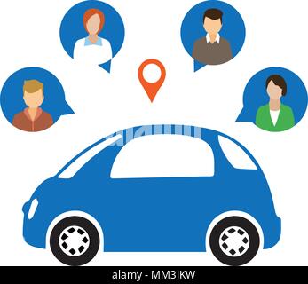 Car Sharing Concept.Social travel concept Stock Vector