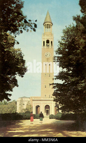 University Bell Tower. Chapel Hill. 1954 Stock Photo