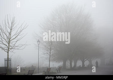 Park Walk Shaftesbury Dorset England UK on a foggy day in February 2018. In clear weather it is noted for its views over the countryside. Stock Photo