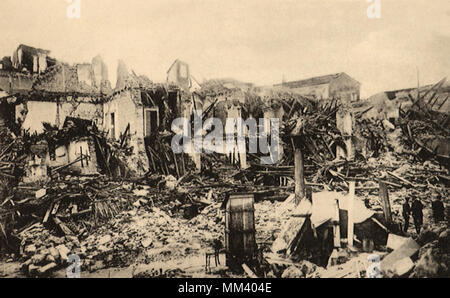 Ruins after 1908 Disaster. Messina. 1908 Stock Photo
