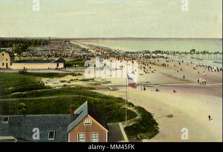 View of Old Orchard Beach after Fire. 1910 Stock Photo