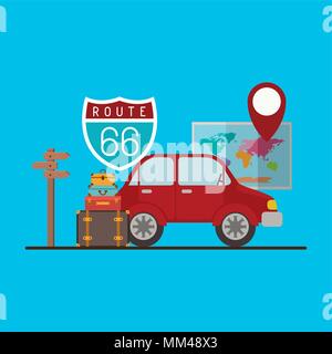 travel around the world set icons Stock Vector