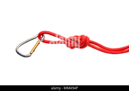 close-up view of rough strong rope with knot isolated on white Stock Photo  by LightFieldStudios