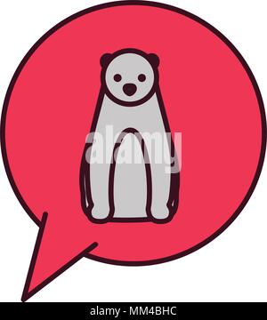 wild polar bear in speech bubble Stock Vector