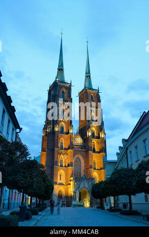 The Cathedral of St. John the Baptist at Ostrow Tumski. Wroclaw, Poland Stock Photo