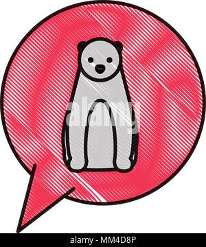 wikd polar bear in speech bubble Stock Vector