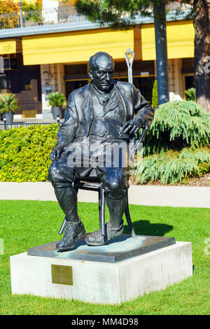 Montreux, Switzerland - October 18, 2017: Monument of writer Vladimir Nabokov on the Jazz Alley Stock Photo