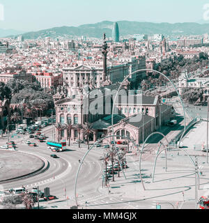 Panoramic view of the city of Barcelona Stock Photo