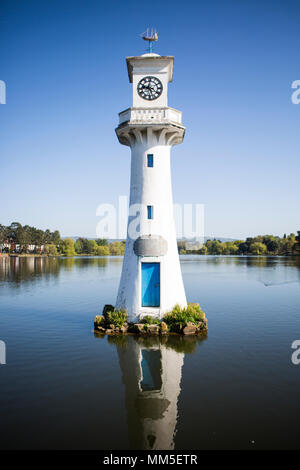 The iconic clock tower in Roath park, the best park in Wales. Stock Photo