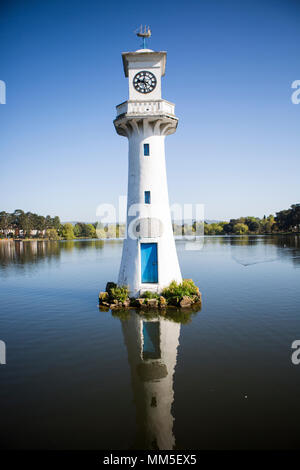 The iconic clock tower in Roath park, the best park in Wales. Stock Photo