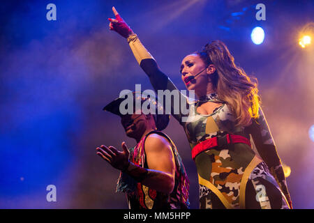 Norway, Bergen - April 30, 2018. The Dutch Eurodance group Vengaboys performs a live concert during the We Love the 90’s show at Bergenshallen in Bergen. (Photo credit: Gonzales Photo - Jarle H. Moe). Stock Photo