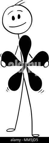 Stickman businessman character holding big question mark, vector ...