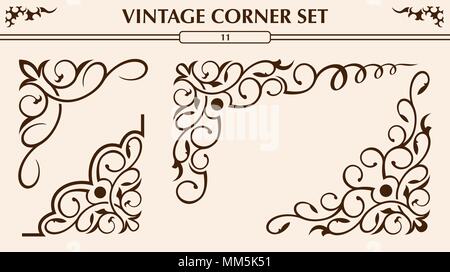 Vintage corner set Stock Vector