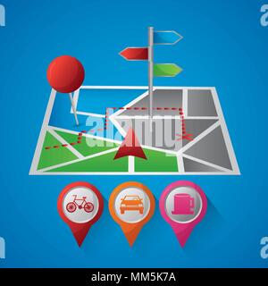 gps navigation application arrival point ubication destination pin map ...