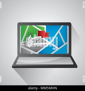 gps navigation application ubication flag pin map location vector ...