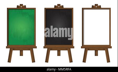 Easle stand with green board Royalty Free Vector Image