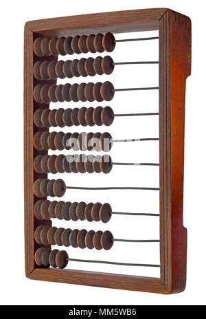 Old scores(abacus) isolated on white background. Stock Photo