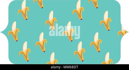 Banner With Bananas Pattern Over White Background Vector